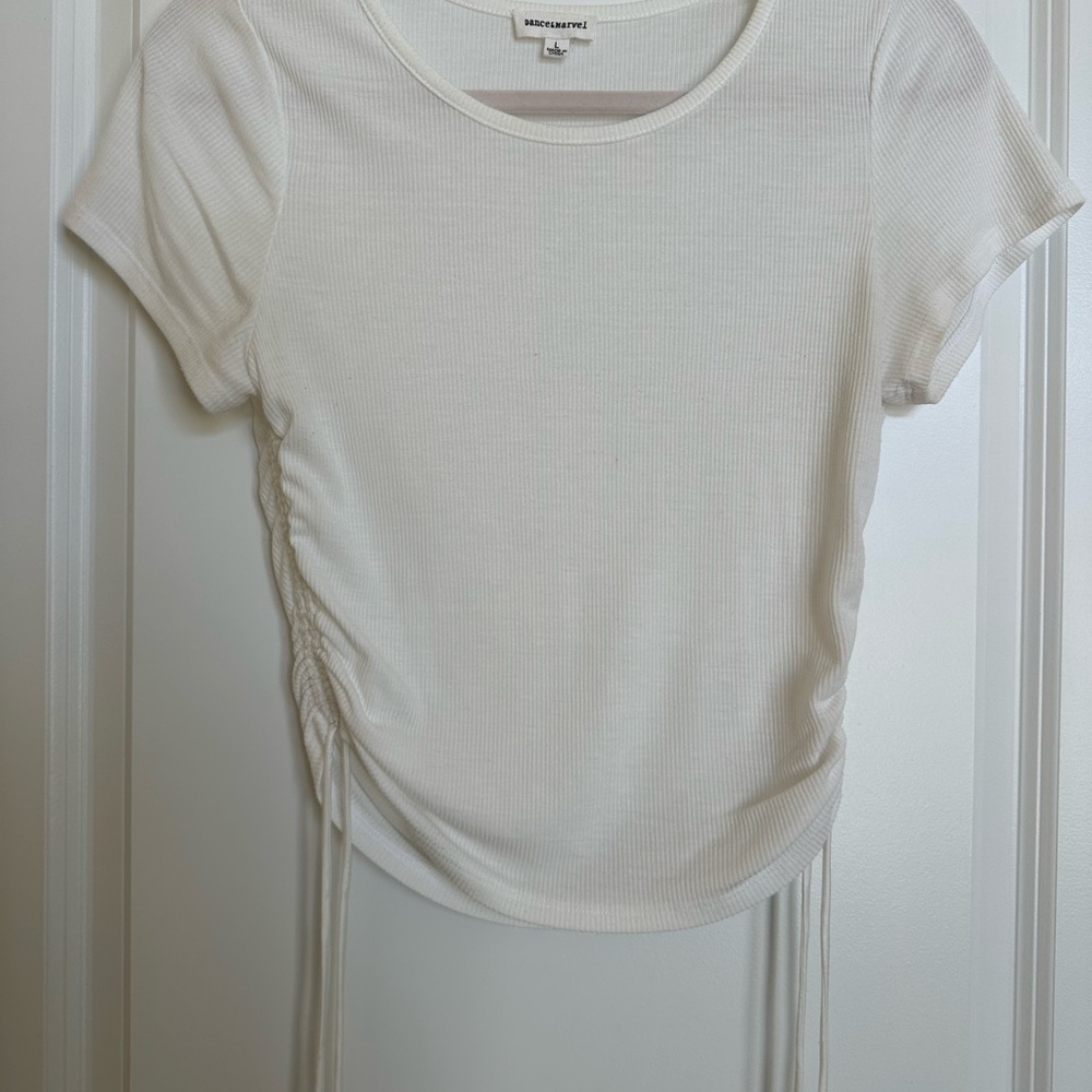 White Ruched T-Shirt